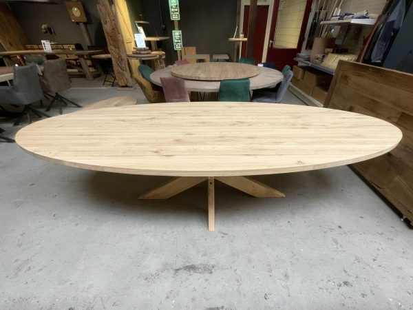 Tafelblad ovaal - Massief eiken - 40 mm - Afbeelding 5
