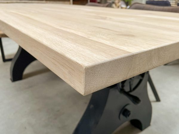 Tafelblad recht - massief eiken - 40 mm - Afbeelding 3