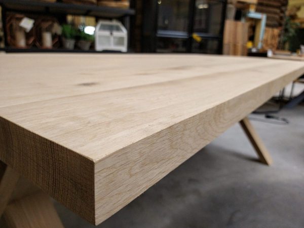 Tafelblad recht - massief eiken - 40 mm - Afbeelding 7