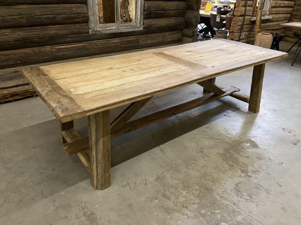 Tafelblad recht - Authentiek eiken - incl. onderstel - 40 mm