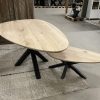 Tafelblad kiezel / druppel (facet rand) - Massief eiken - 40 mm