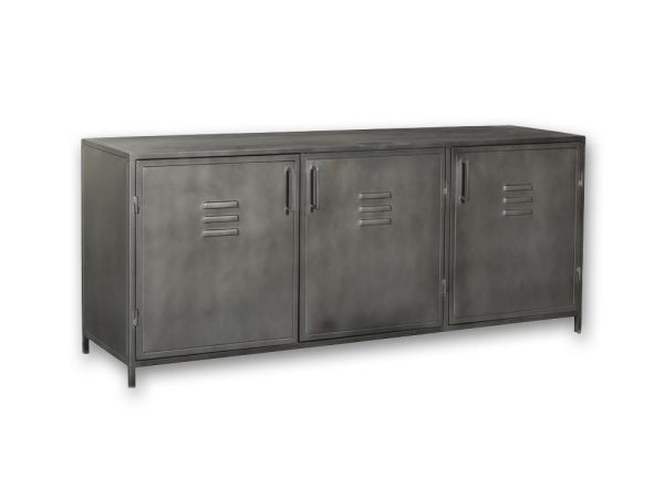 Dressoir Muri, stoer metalen dressoir met drie deuren. Te koop bij Bouwie