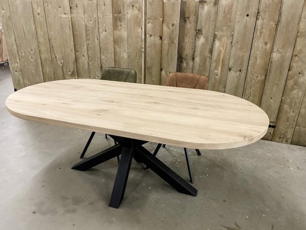 Tafelblad plat ovaal - Massief eiken - 40 mm - Afbeelding 3