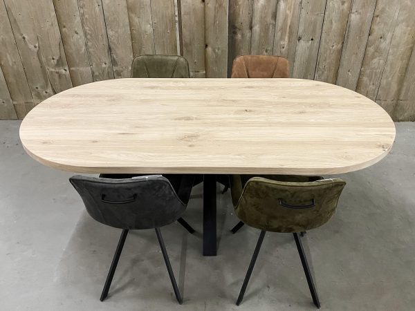 Tafelblad plat ovaal - Massief eiken - 40 mm - Afbeelding 2