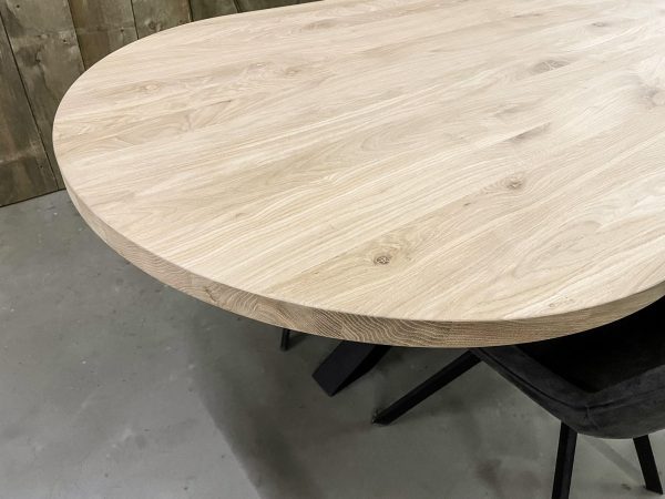 Tafelblad plat ovaal - Massief eiken - 40 mm - Afbeelding 7