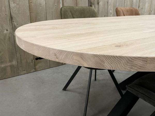 Tafelblad plat ovaal - Massief eiken - 40 mm - Afbeelding 5