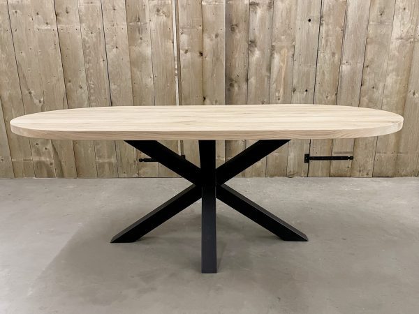 Tafelblad plat ovaal - Massief eiken - 40 mm - Afbeelding 4