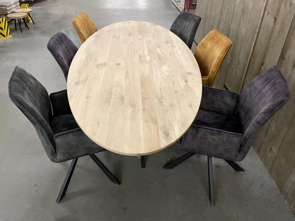 Tafelblad ovaal (facet rand) - massief Eiken - 40 mm