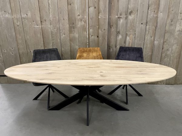 Tafelblad ovaal (facet rand) - massief Eiken - 40 mm - Afbeelding 2
