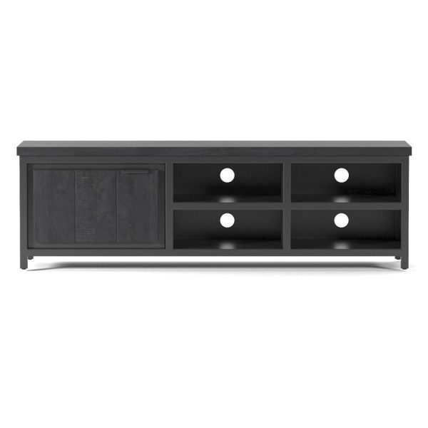 Zwart Mango houten tv-meubel, type Lund met artikelnummer CMTV005BLC