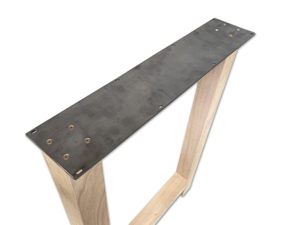 H-poot (bartafel) - massief Eiken - koker: 8x8 cm - Afbeelding 2