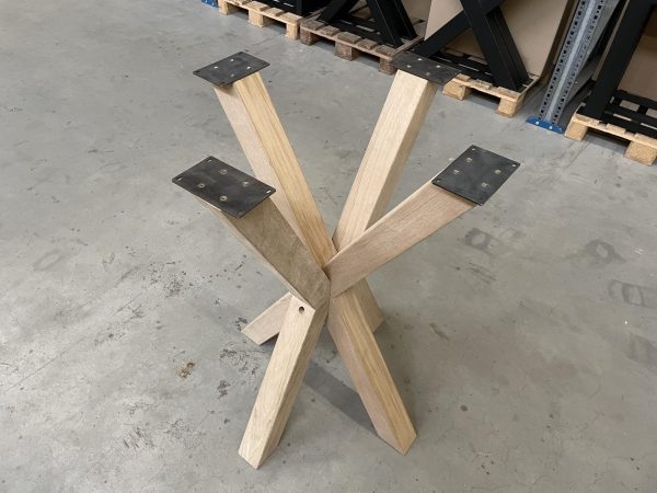 Matrixpoot (bartafel) (xs) - Massief eiken - 70 x 70 cm - Koker: 8x8 cm - Afbeelding 2