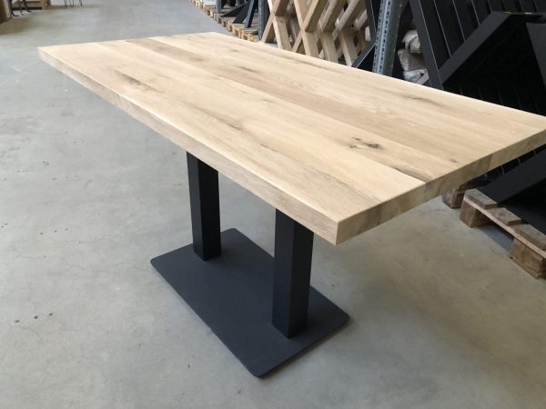 Horeca poot - zwart metaal - 70 x 40 x 72 cm - koker: 8x8 cm - Afbeelding 2