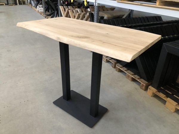 Horeca poot (bartafel) - zwart metaal - 70 x 40 x 106 cm - koker: 8x8 cm - Afbeelding 2