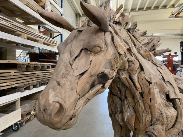 Levensgroot paard - hout - Afbeelding 2