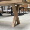 X-poot (bankje) - massief Eiken - koker: 5x5 cm - Afbeelding 2