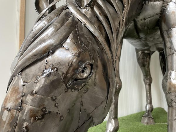 Levensgroot paard - metaal - hoofd omlaag - Afbeelding 4