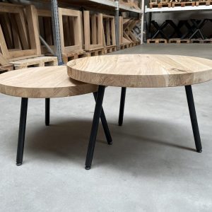 Tafelblad salon rond - Massief eiken - 40 mm