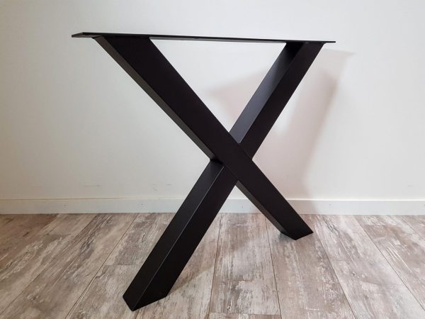 X-poot (smal) - zwart metaal - koker: 8x8 cm