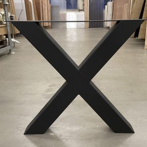 X-poot (buiten) - zwart gegalvaniseerd staal - koker: 10x10 cm