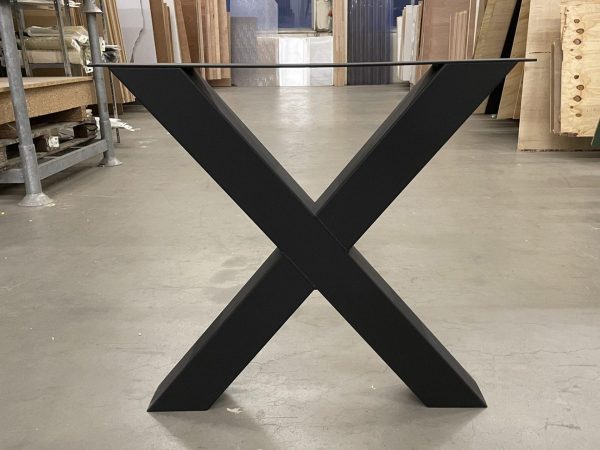 X-poot (buiten) - zwart gegalvaniseerd staal - koker: 10x10 cm