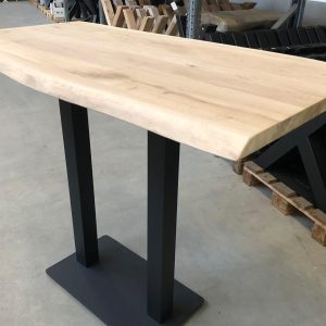 Horeca poot (bartafel) - zwart metaal - 70 x 40 x 106 cm - koker: 8x8 cm