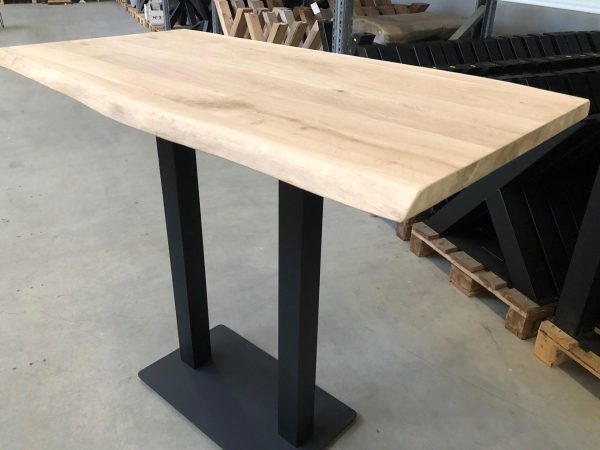 Horeca poot (bartafel) - zwart metaal - 70 x 40 x 106 cm - koker: 8x8 cm