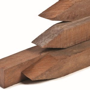 Paal - Hardhout - 60 x 60 mm - Gepunt