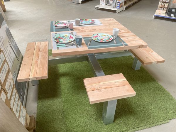 Picknicktafel frame - gegalvaniseerd staal - 6 personen - Afbeelding 8
