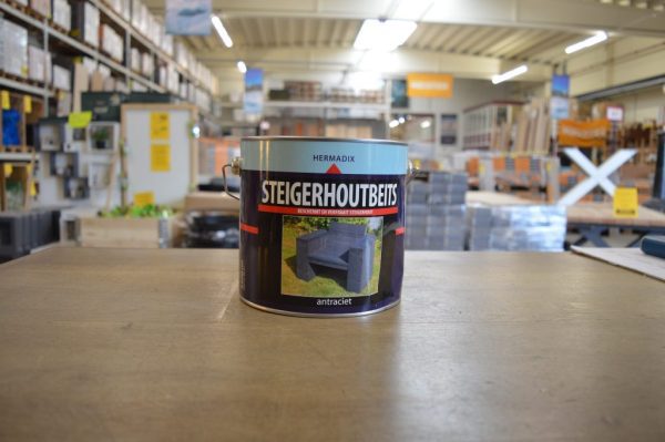 Steigerhoutbeits - Hermadix - 2,5 liter - Antraciet