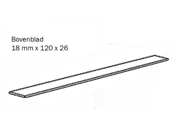 Bovenblad - 26 x 120 cm