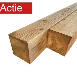 Geschaafde Lariks tuinhout paal in de maat 110 x 110 mm