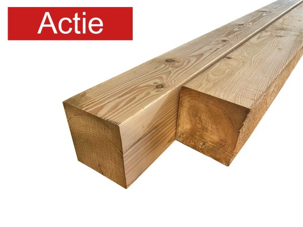 Geschaafde Lariks tuinhout paal in de maat 110 x 110 mm