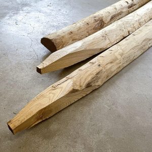Paal (halfrond) - Kastanje - Ø10-12 cm - Geschild & Gepunt