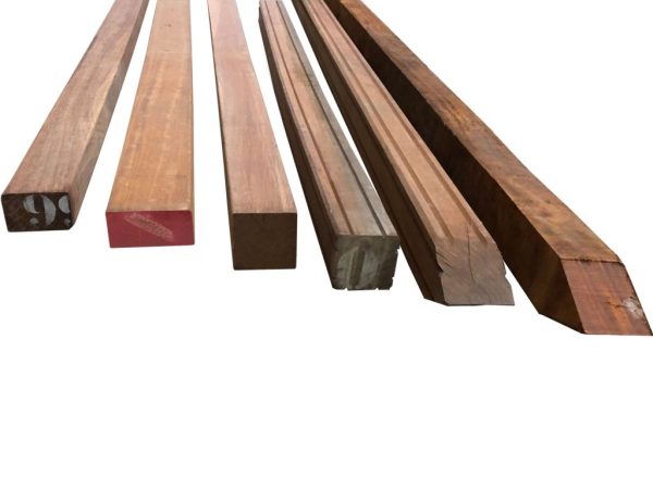Paal - Hardhout - 60 x 60 mm - Gepunt - Afbeelding 2