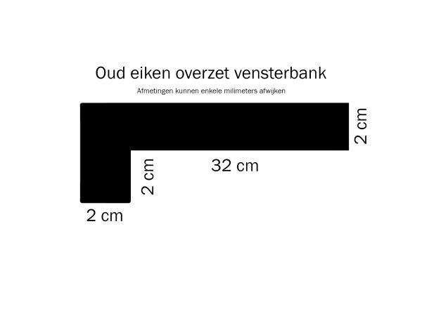 Overzet Vensterbank - Massief OUD eiken - 23 en 34 cm diep - Afbeelding 7