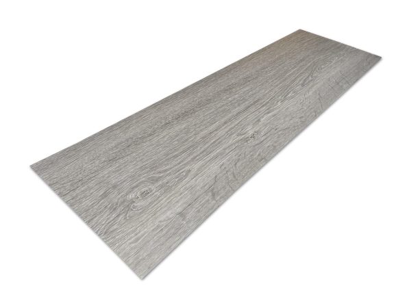 Overzet traptreden (zelfklevend) - Vinyl - Zilvergrijs Eiken