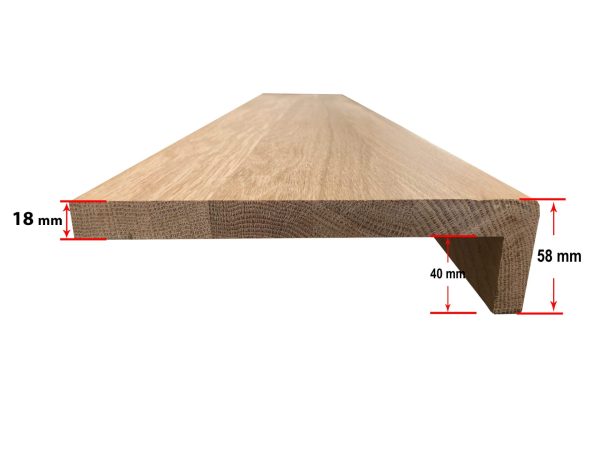 Overzet traptreden - Massief eiken - Antislip frezing - Afbeelding 6