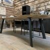 Tafelpoot, onderstel. Mooie zwart gepoedercoate ovale tafelpoten, extra zware kwaliteit voor een luxe uitstraling. Bij Bouwie in Veen op voorraad