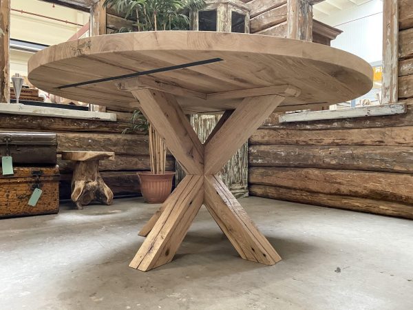 Complete tafel rond - Oud Eiken - Inside wood - Afbeelding 8