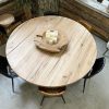 Complete tafel rond - Oud Eiken - Inside wood