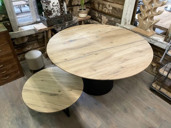 Complete tafel rond - Oud Eiken - Core wood - Afbeelding 2