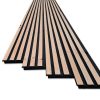 Triple Rhombus rabat - gevelbekleding voor buiten, 2-tone (onbehandeld en zwart gespoten). In de trant van de populaire akoestische wandpanelen. Nu zéér scherp geprijsd bij Bouwie!