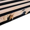 Triple Rhombus rabat - gevelbekleding voor buiten, 2-tone (onbehandeld en zwart gespoten). In de trant van de populaire akoestische wandpanelen. Nu zéér scherp geprijsd bij Bouwie!