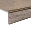 Neusprofiel trap, RVS kleur van aluminium. Ter afwerking van PVC traptreden. Verkrijgbaar bij Bouwie