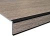 Neusprofiel trap, zwart van aluminium. Ter afwerking van PVC traptreden. Verkrijgbaar bij Bouwie