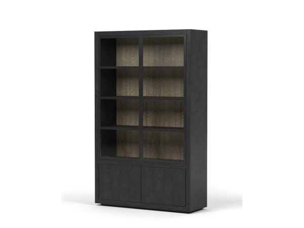 vitrinekast Fort 2-deurs eiken zwart. Mooie compacte kast met voldoende opbergruimte. Te koop bij Bouwie